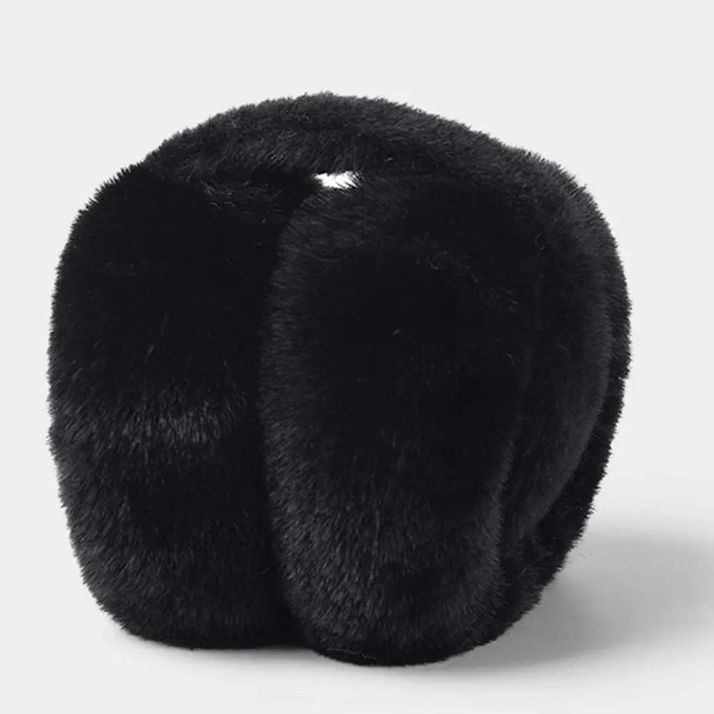Soft Plush Faux Fur Winter Muffs Ear Warmer with Foldable Headband for Outdoor Cold Weather Use