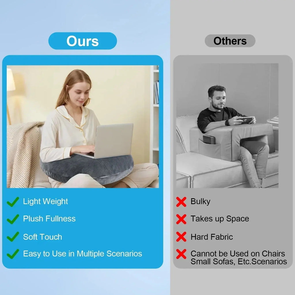 U Shaped Gaming Pillow with Ergonomic Contour for Comfortable Seated Use on Beds, Sofas, and Floors