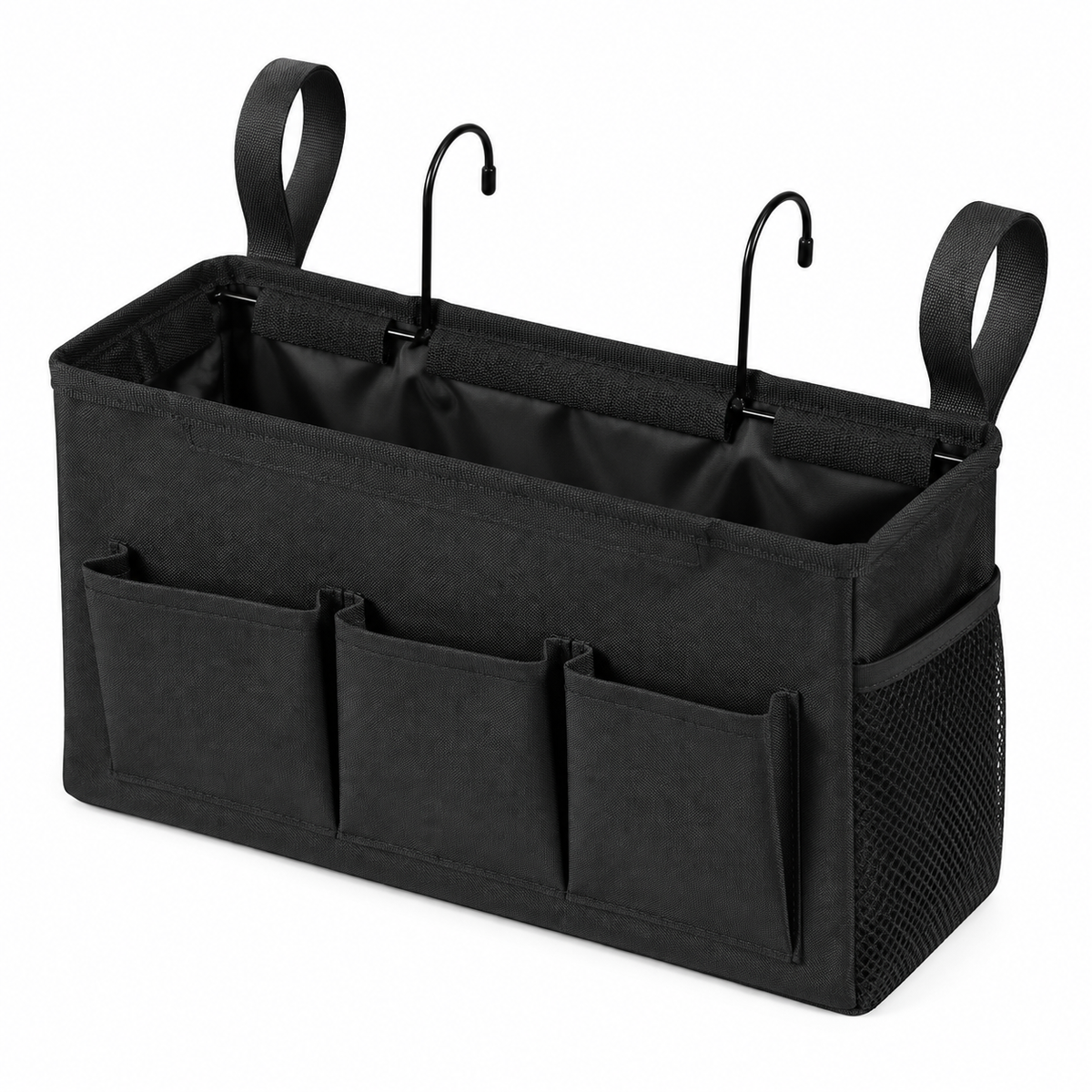 Bedside Caddy Organizer with Multiple Pockets and Hooks for Beds, Sofas and Dorm Storage