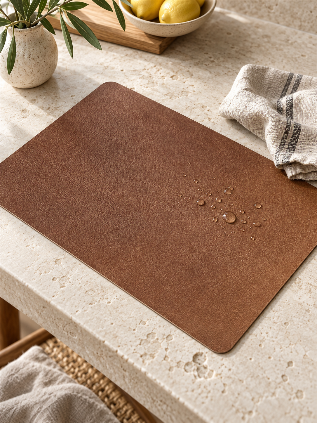 DuoMat Faux Leather Placemats – Chic, Durable Dining Mats — product detail