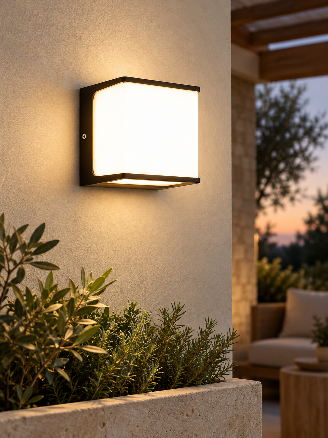 Auralen Home — aerocube outdoor wall light modern waterproof led, detail