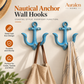 Auralen Home — Nautical Anchor Hooks with Cast Iron Design for Coastal Coat and Towel Storage