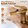 Auralen Home — Waterfall Basin Faucet with Single Handle Mixer Design for Bathroom Sink and Vanity Use