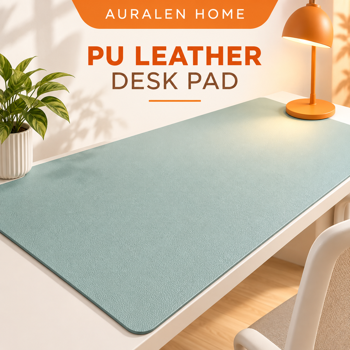Auralen Home — Large PU Leather Desk Pad for Office and Home, Waterproof Non-Slip Desk Protector Mat and Extended Mouse Pad for Keyboard and Desktop Use