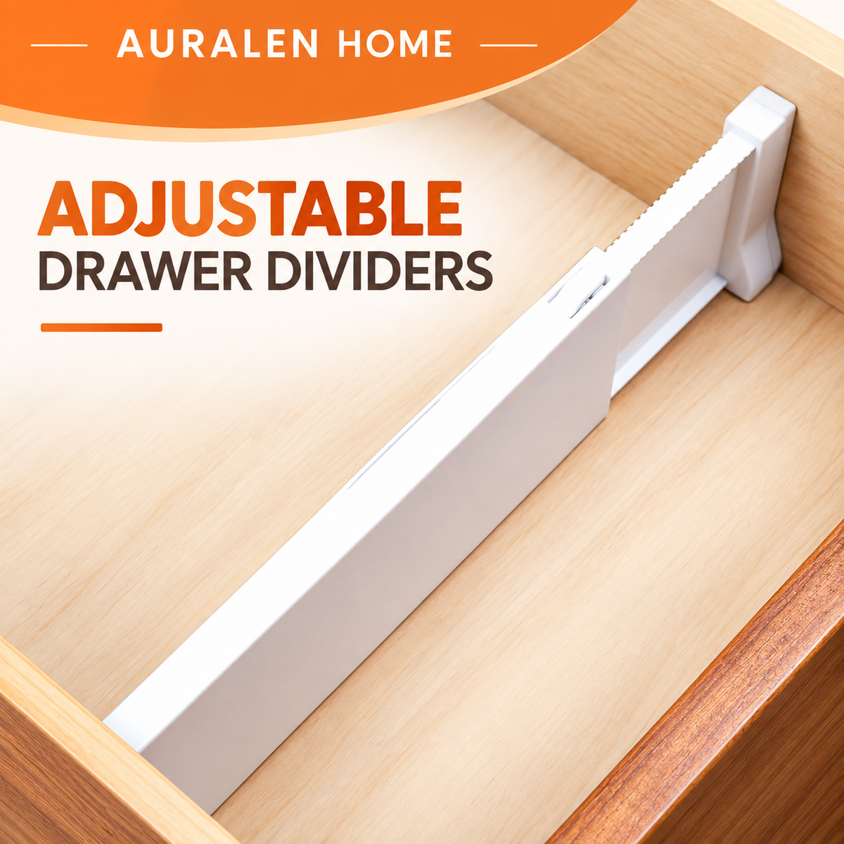 Auralen Home — 2Pcs Adjustable Drawer Dividers with Expandable Separator Design for Clothes and Home Storage Organization