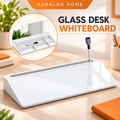 Auralen Home — Desktop Glass Whiteboard with Tempered Surface and Storage Compartment for Home Office Notes