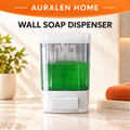 Auralen Home — Wall Mounted Soap Dispenser with Transparent 500 ml Manual Press Design for Bathrooms Offices and Shared Sinks