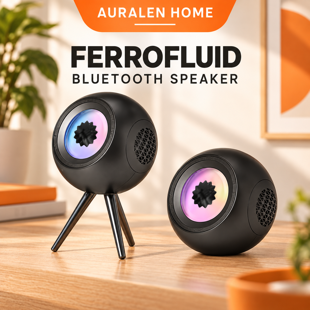Auralen Home — Magnetic Ferrofluid Speaker with Bluetooth Audio and Colorful Light Effect for Desk and Room Decor