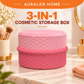 Auralen Home — 3-in-1 Cosmetic Storage Box with Silicone Travel Containers for Toiletries Jewelry and Small Items