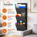Auralen Home — Over the Door Hanging File Organizer with 4 Pockets for Office Documents, Papers, and Storage Organization