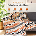 Auralen Home — Boho Decorative Throw with Geometric Woven Design for Sofa and Home Decor