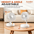 Auralen Home — Foldable Portable USB Fan with 4 Speed Settings, Rechargeable Battery and Adjustable Height for Indoor and Outdoor Use