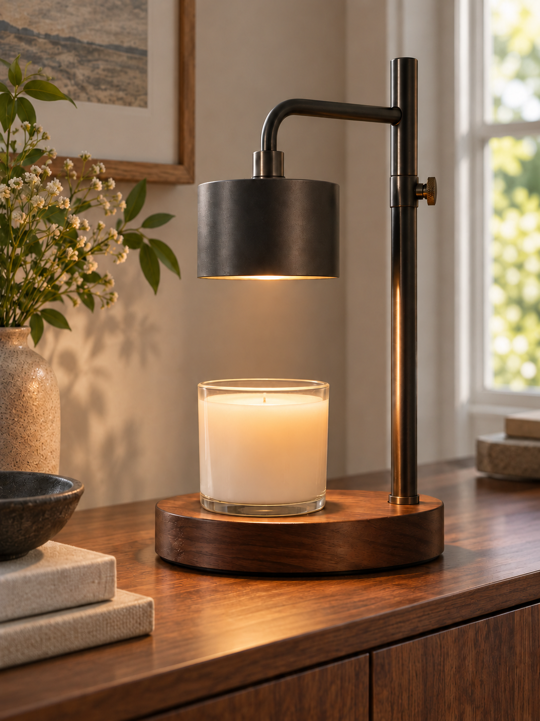 Table Lamp with Candle Warmer — detail view