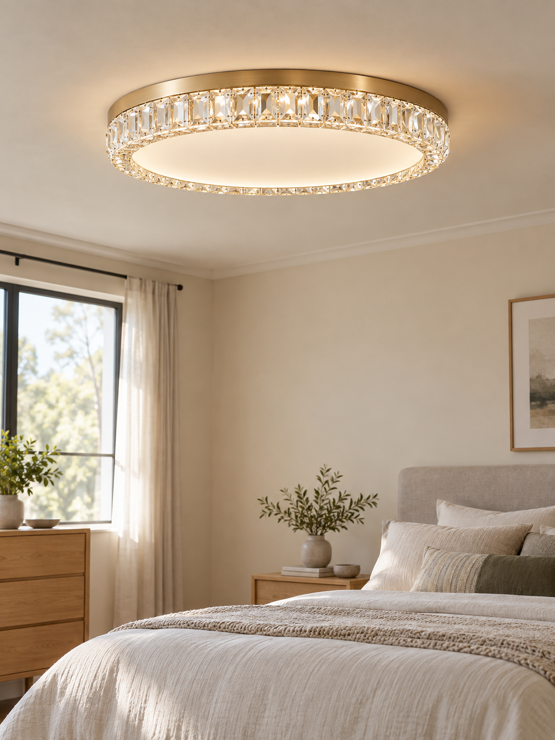 Crystal Halo LED Ceiling Light — Elegant Crystal Ring Fixture with Bright, Energy-Saving LEDs interior scene 3