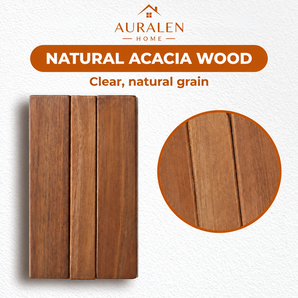 Auralen Home Piano Key Wood Hooks — natural acacia wood