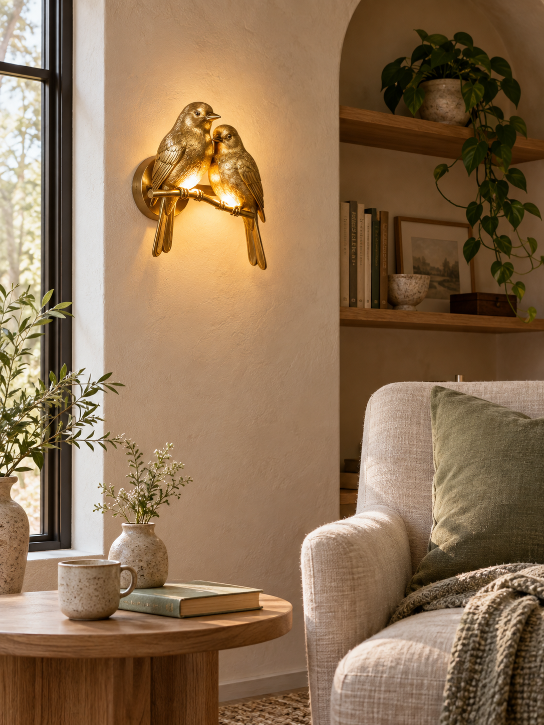 Golden Birdlight Wall Lamp - Elegant Accent Lighting interior scene 1
