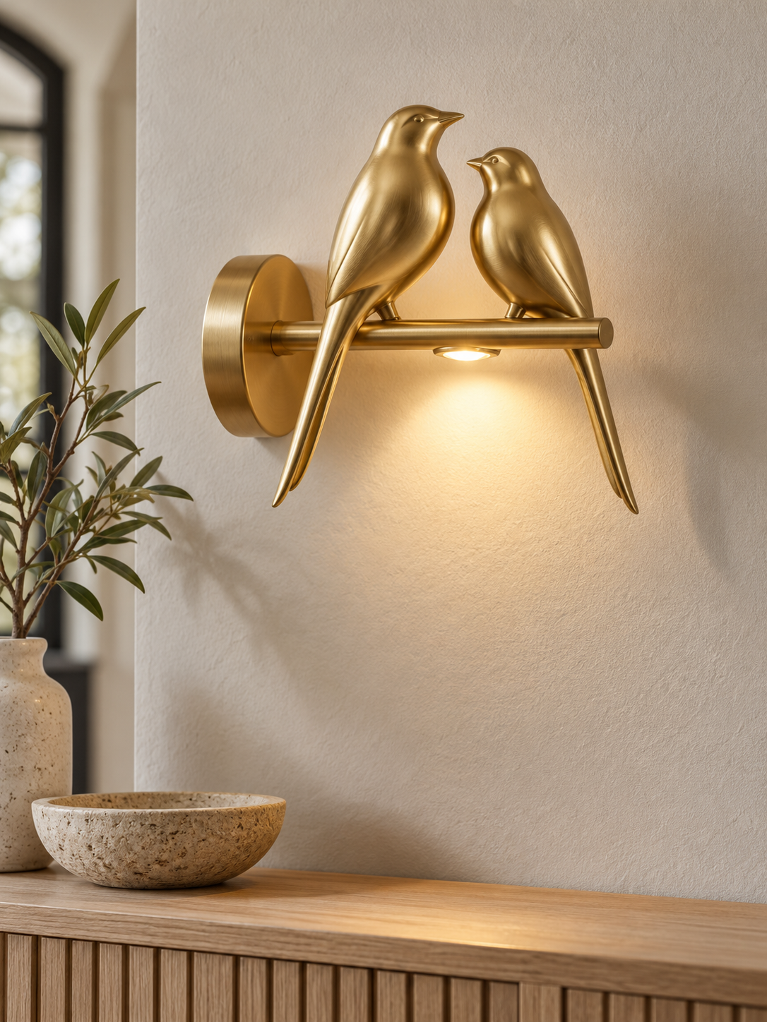 Golden Birdlight Wall Lamp - Elegant Accent Lighting interior scene 2