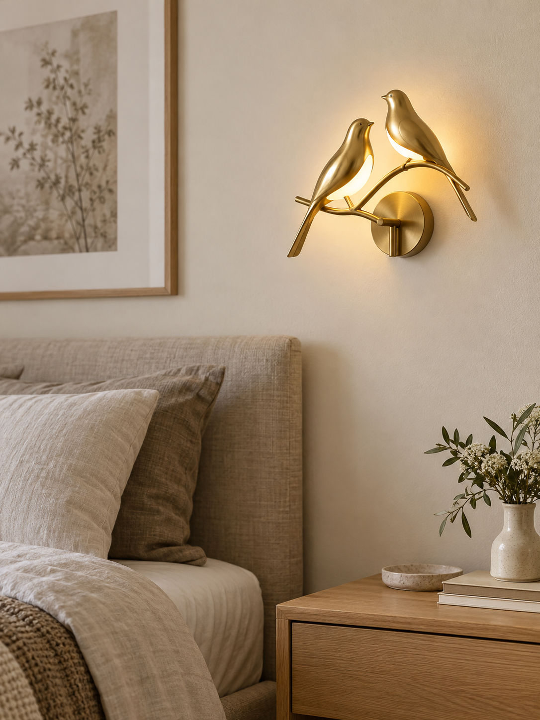 Golden Birdlight Wall Lamp - Elegant Accent Lighting interior scene 3