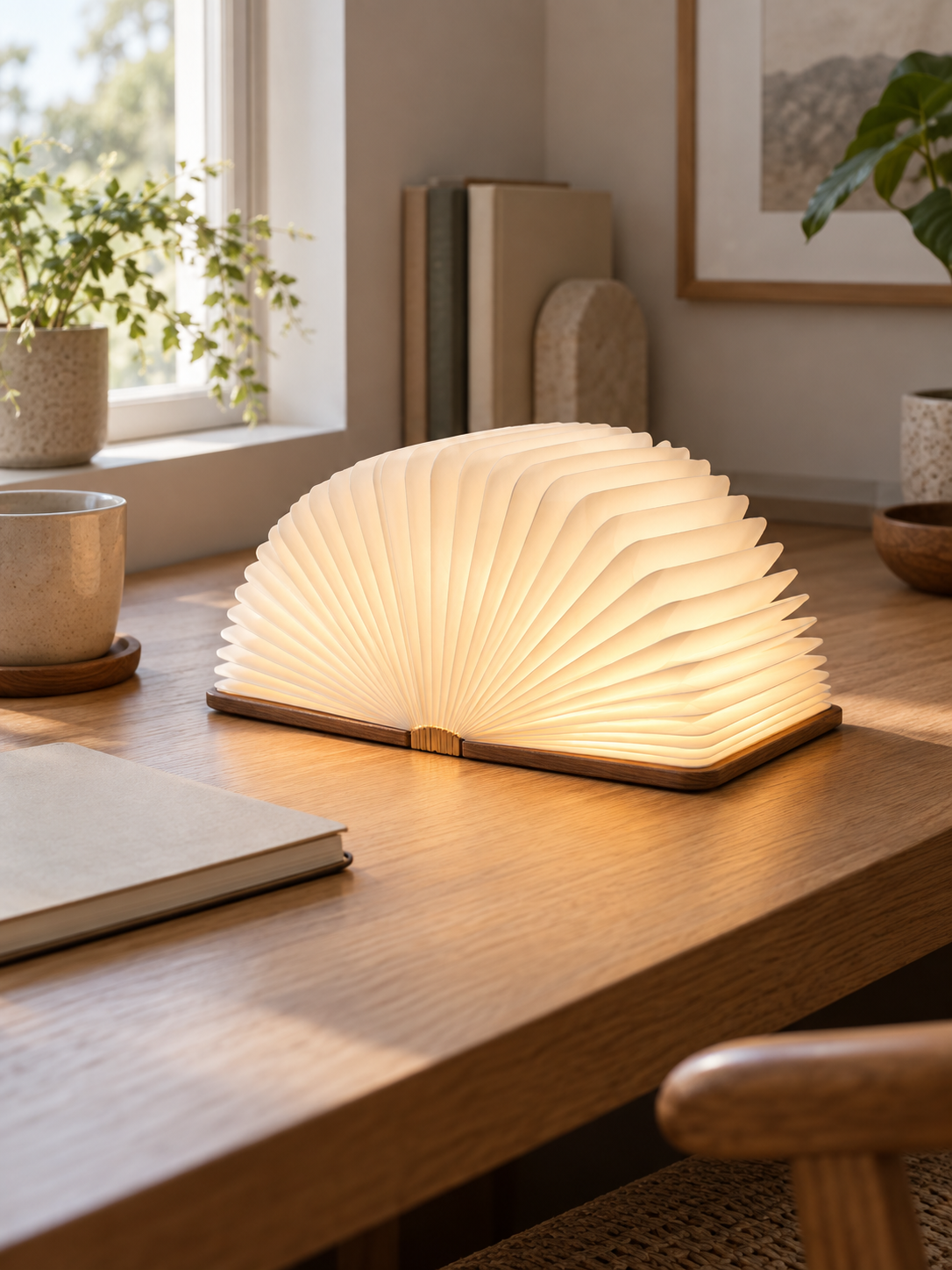 Lumibook Foldable Table Lamp — open book view