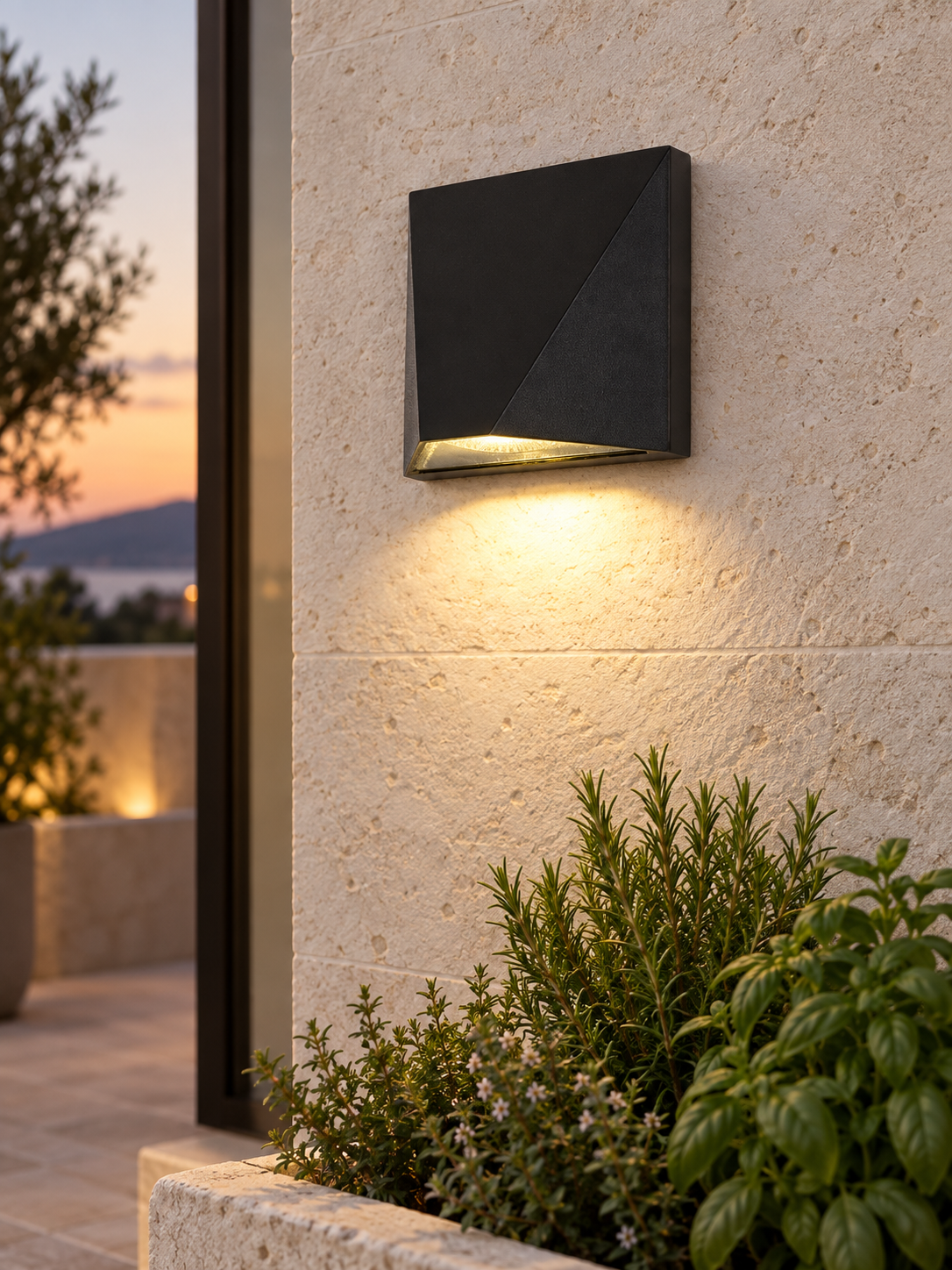 Auralen Home — modern black led wall light 5w waterproof aluminium outdoor lamp, alternate view