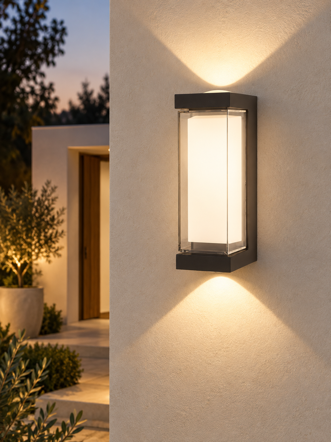 Auralen Home — modern led wall light waterproof up down outdoor sconce, setting