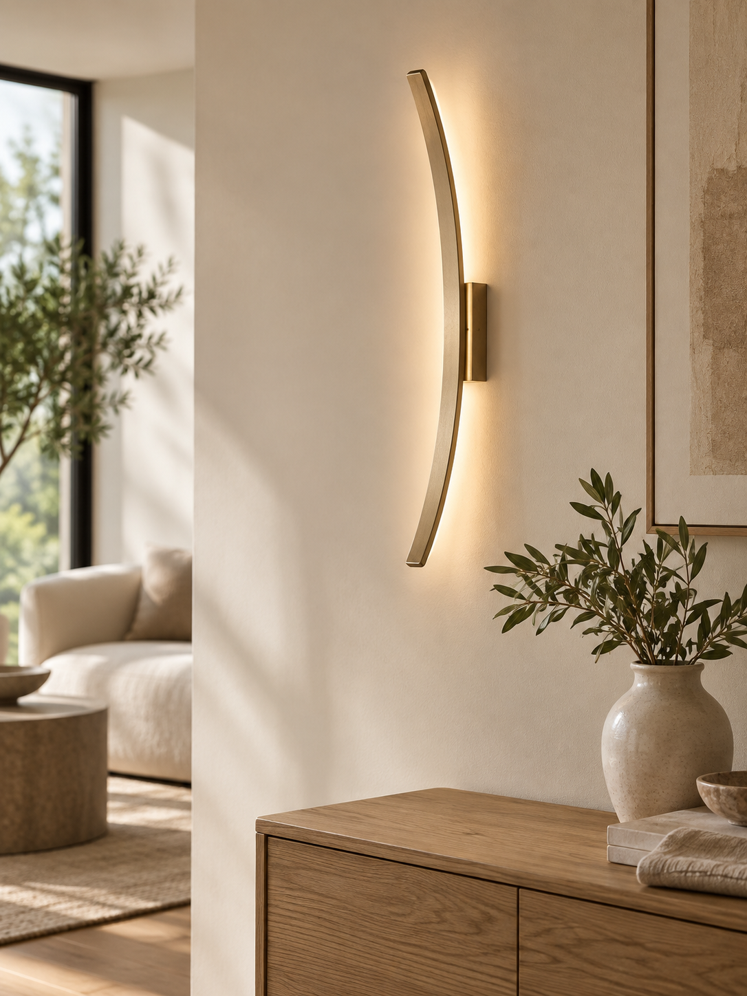 Sleek Modern Nordic Wall Lamp — living room view