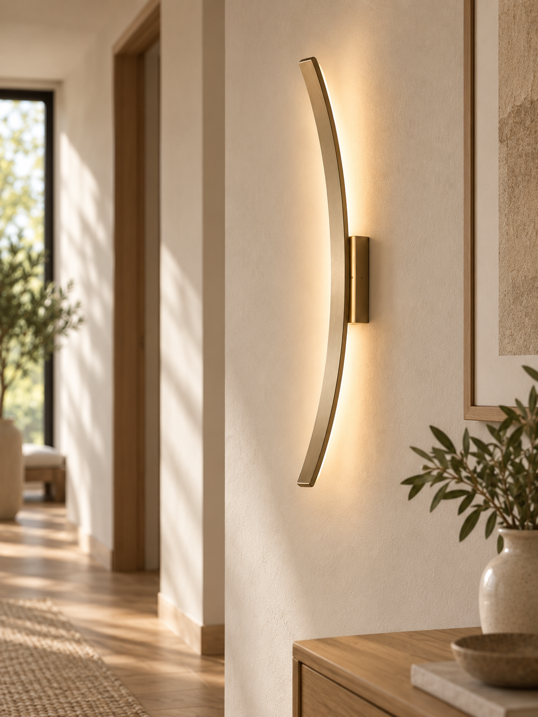 Sleek Modern Nordic Wall Lamp — hallway detail
