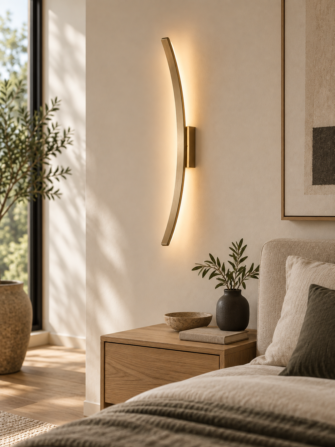 Sleek Modern Nordic Wall Lamp — bedroom view