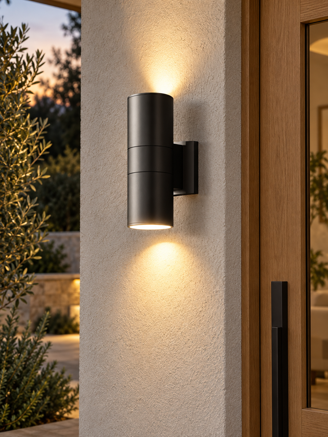 Auralen Home — modern outdoor wall light up down waterproof led sconce, setting