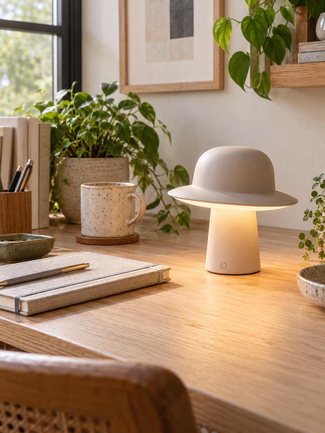 Rechargeable LED Hat-Style Desk Lamp interior scene 1