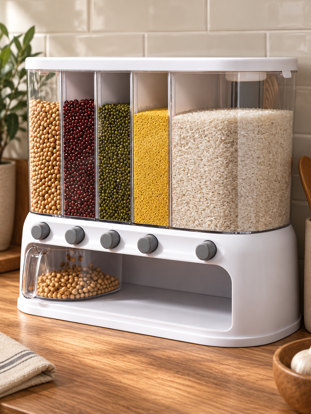 Versatile Multi-Compartment Grain Storage Container — lifestyle photograph 2