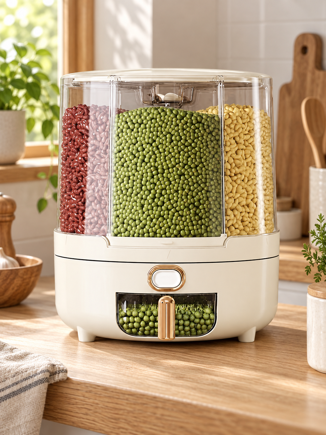 360° Rotating Airtight Food Storage Container for Fresh, Easy-Access Kitchen Organization — lifestyle photograph 2