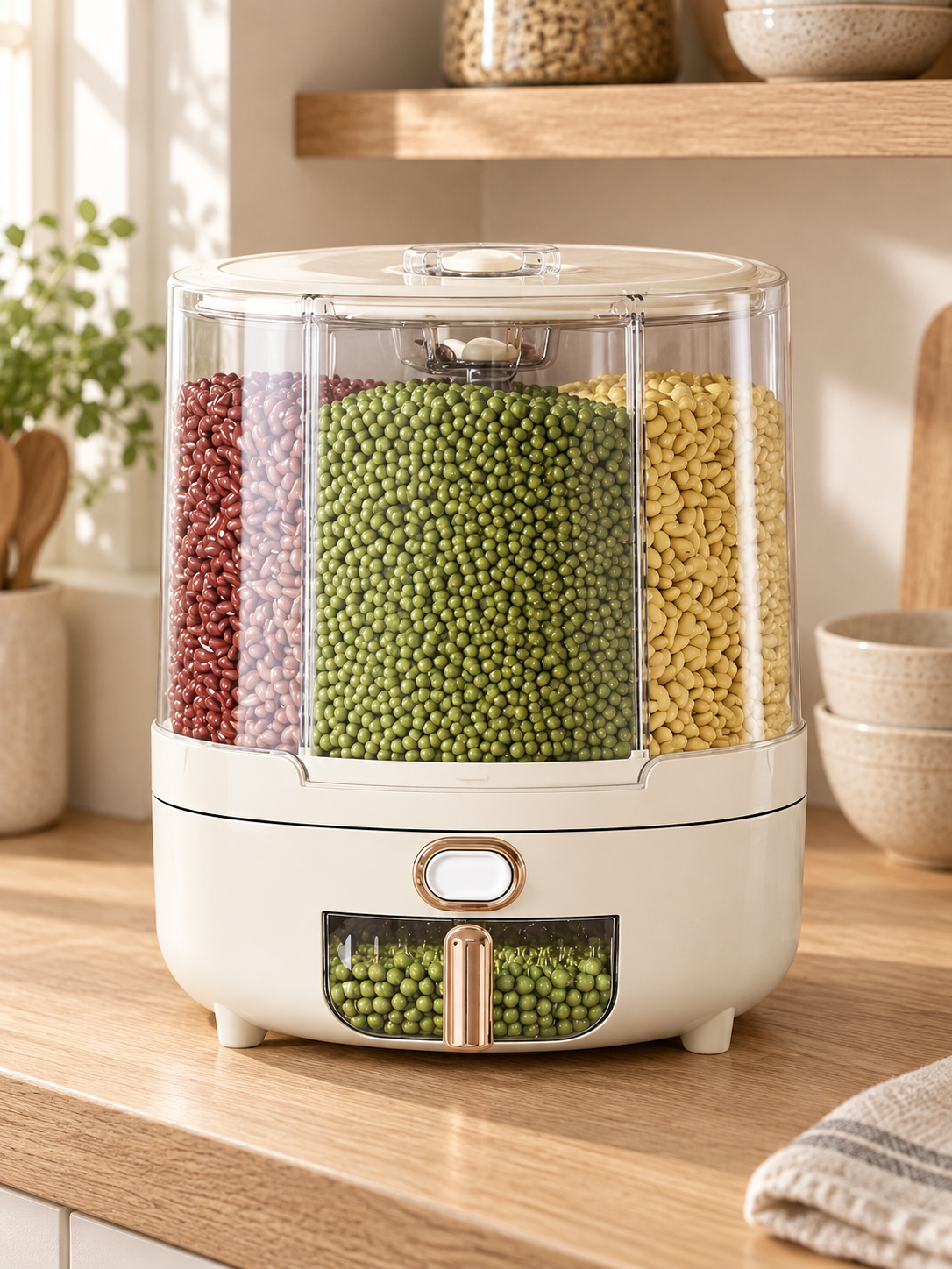 360° Rotating Airtight Food Storage Container for Fresh, Easy-Access Kitchen Organization — lifestyle photograph 3