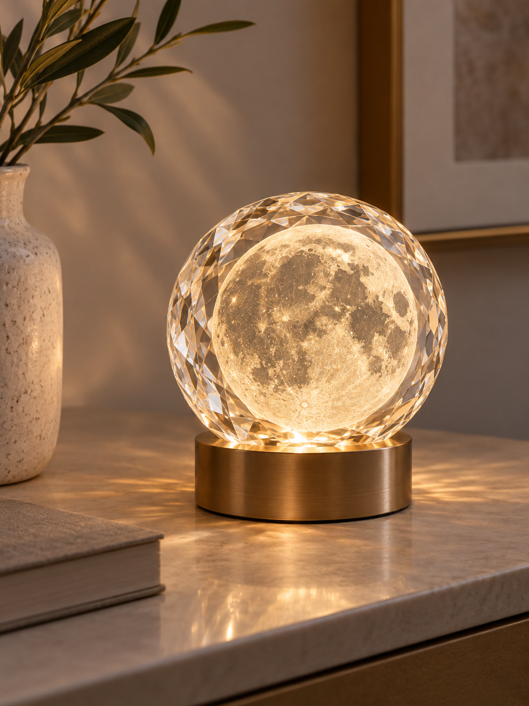 Stellora 3D crystal night light close view, view 2