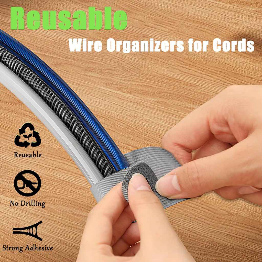 Reusable Cable Ties with Self Adhesive Adjustable Cord Organizer Straps for Desk Wire Management