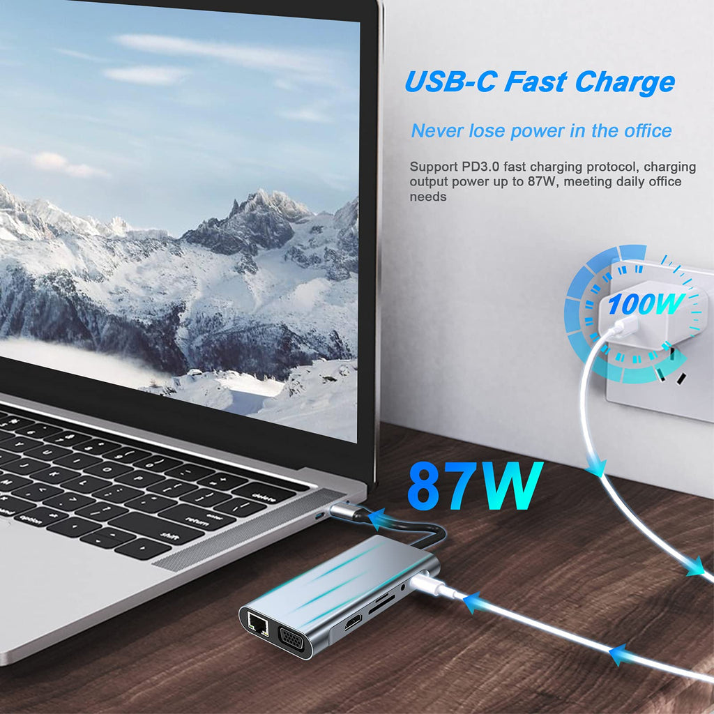 USB-C Hub Adapter with 4K HDMI and 5Gbps USB 3.0 for Laptop and PC Connectivity