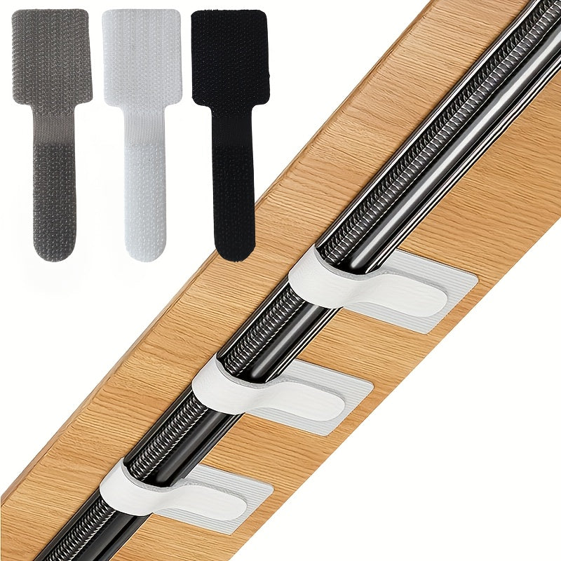 Reusable Cable Ties with Self Adhesive Adjustable Cord Organizer Straps for Desk Wire Management