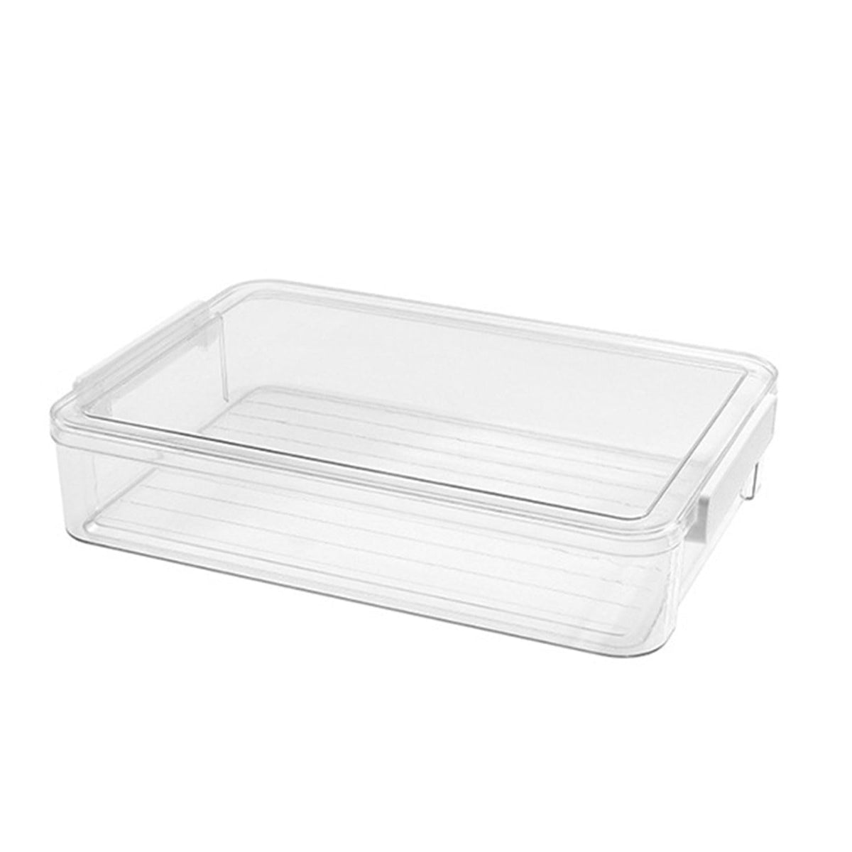 3 Pcs Paper Organizer Clear Plastic File Storage Box Set with Clip Lid for A4 Documents and Stationery Storage
