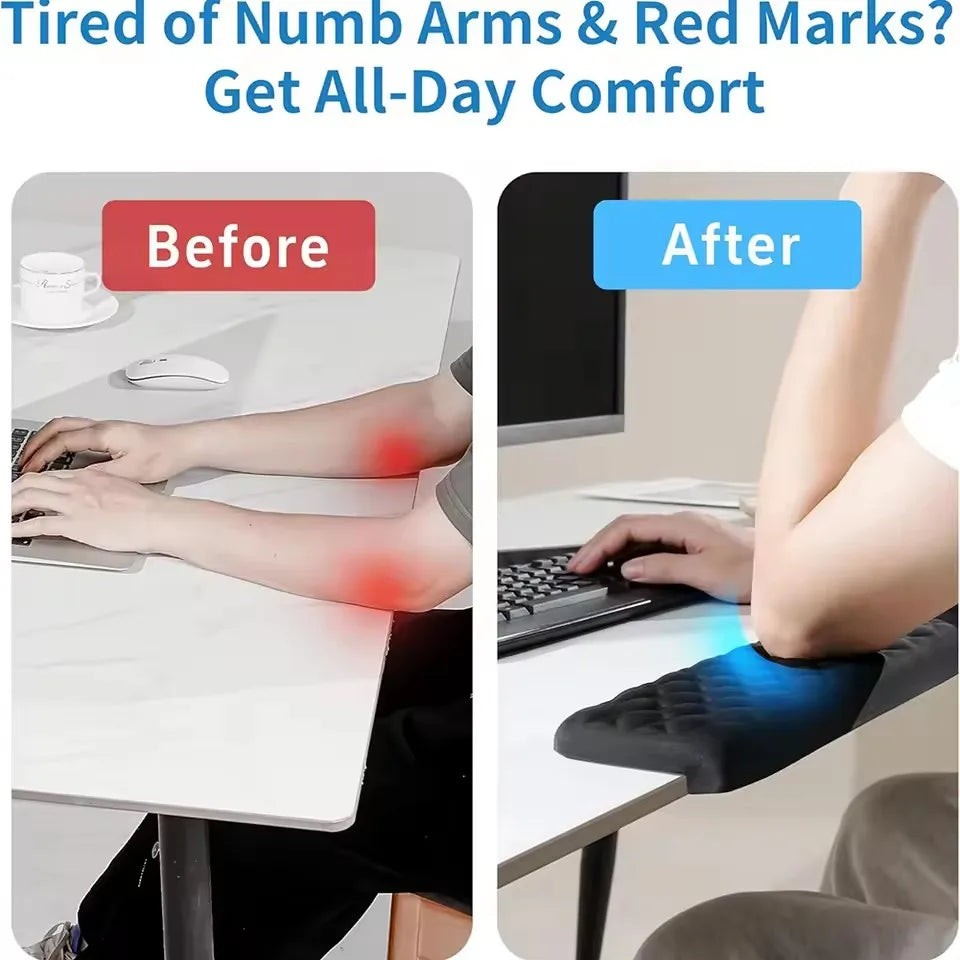 L-Shaped Desk Edge Pad with Memory Foam Design for Office and Gaming Desks