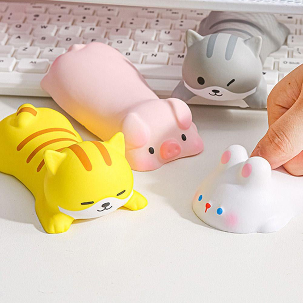 Cute Kawaii PU Wrist Rest Pad for Mouse and Keyboard, Ergonomic Arm Support for Desk Use, Portable 4.92 x 2.56 Inch Elbow and Hand Comfort Pad