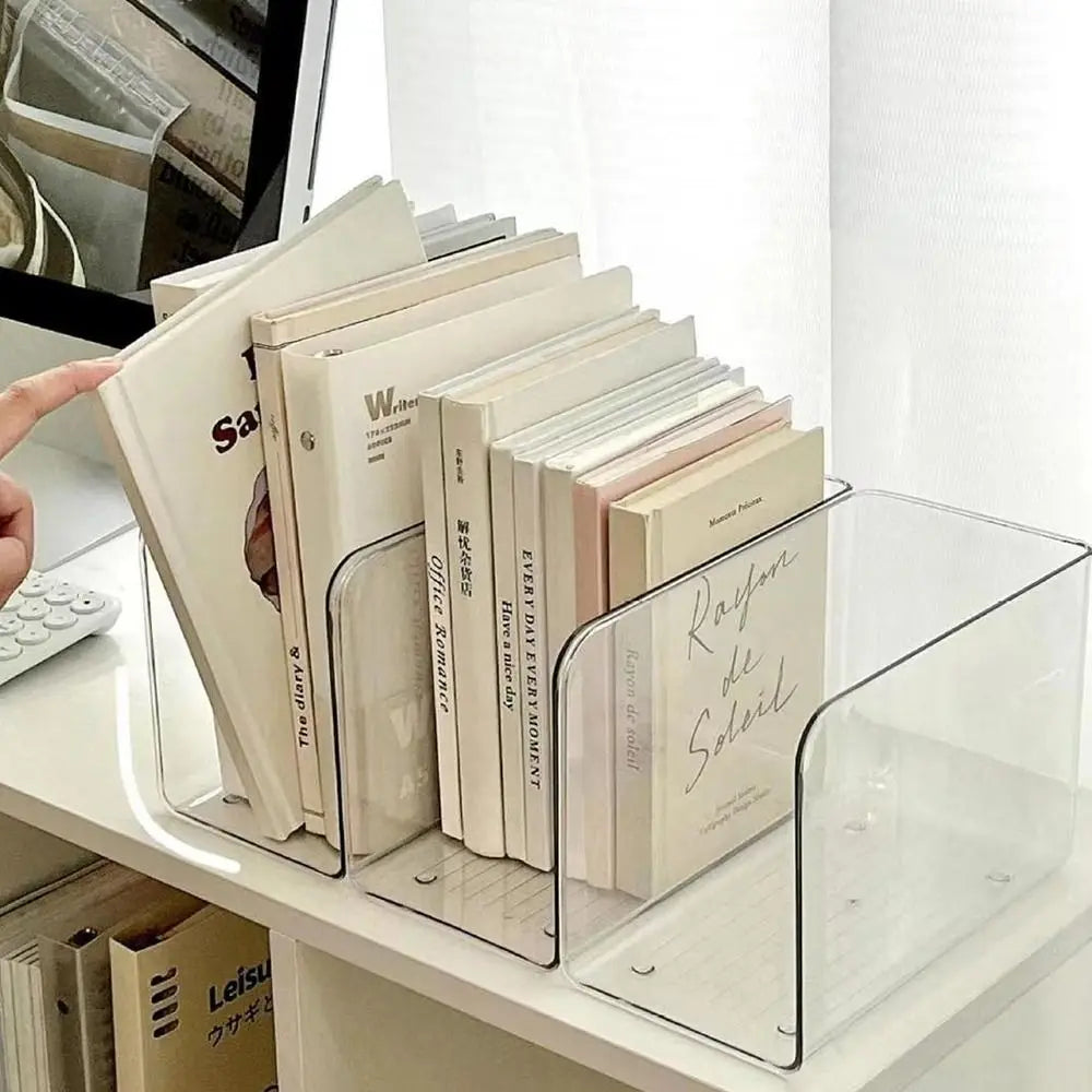 U-Shaped File Holder with Clear Acrylic Design for Documents, Books, and Desk Storage