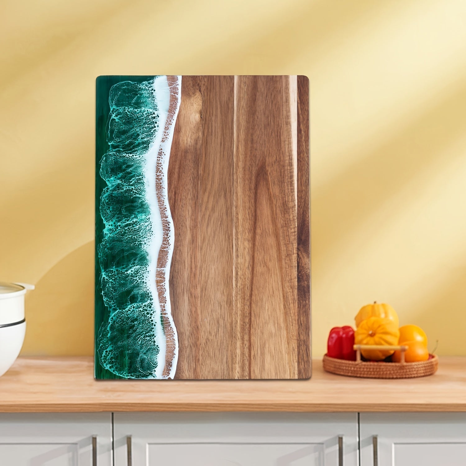 Wave Resin Acacia Cutting Board - Stylish and Durable Kitchen Prep Surface