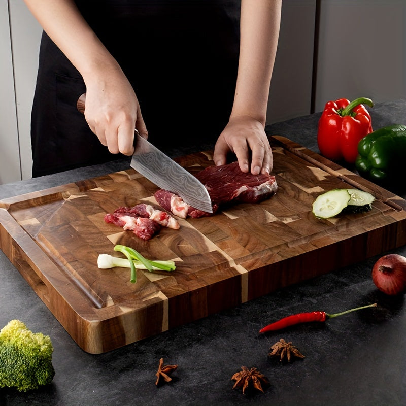Premium Acacia Wood Cutting Board - Durable, Knife-Friendly Surface for Everyday Kitchen Prep