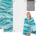 Magnetic Beach Towel with Quick Dry Microfiber and Built In Corner Magnets for Beach Chair Car Door Pool and Travel