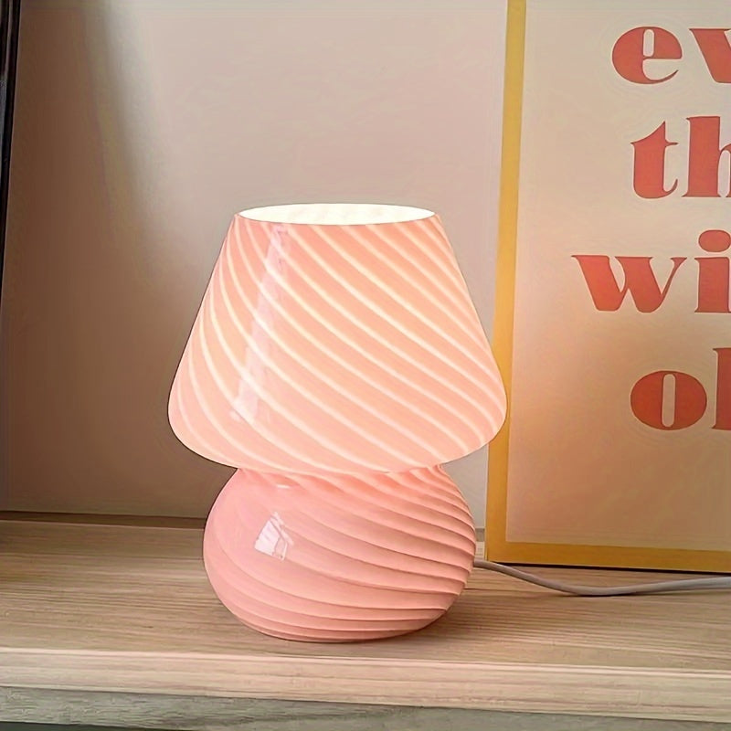 Elegant Murano-Style Glass Mushroom Table Lamp