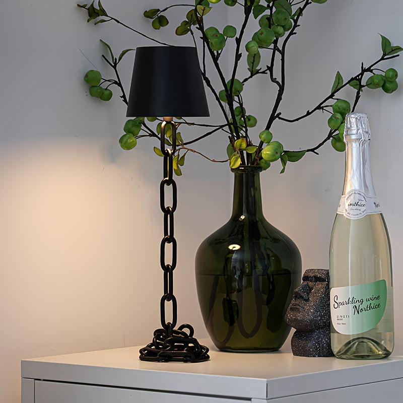 Sleek Modern Chain-Link Table Lamp for Stylish Spaces