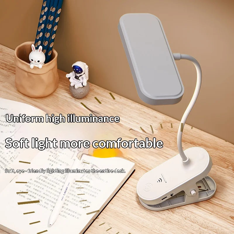 Clip-On LED Lamp with USB Rechargeable Design for Students, Bedrooms, and Office Desks