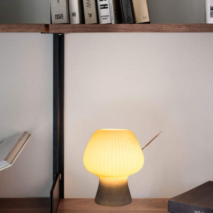 Chic Vintage Ribbed Glass Bedside Lamp