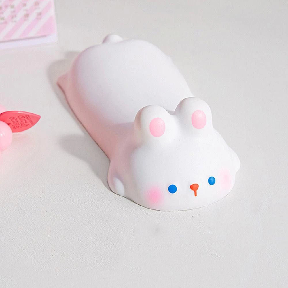 Cute Kawaii PU Wrist Rest Pad for Mouse and Keyboard, Ergonomic Arm Support for Desk Use, Portable 4.92 x 2.56 Inch Elbow and Hand Comfort Pad