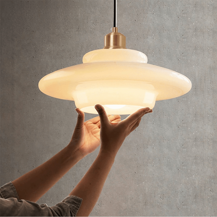 Modern White Glass Pendant Light